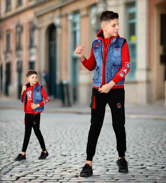 10 to 16 years 3 in 1 Boys Tracksuit, Trousers, Jacket and Sweatshirt, 10 to 16 Years M560