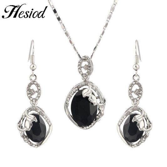 Lovely Rhinestone Shiny Necklace and Earring Set For Women