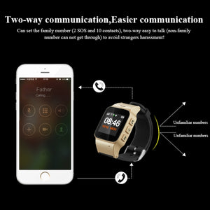 D99+ 1.22 inch HD LCD Screen GPS Smartwatch for the Elder Waterproof, Support GPS + LBS + WiFi Positioning / Two-way Dialing / Voice Monitoring / One-key First-aid / Wrist off Alarm / Safety Fence, D99+ Rose Gold