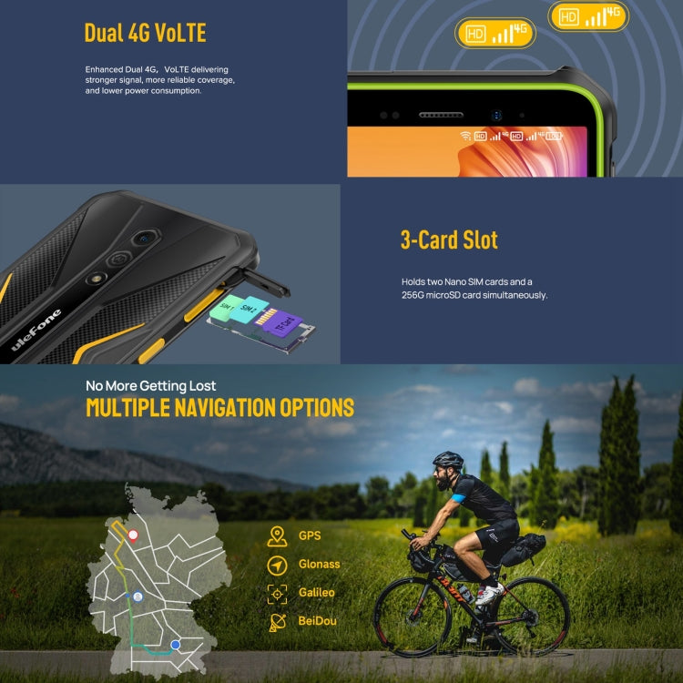 Ulefone Armor X12 Pro, IP68/IP69K Rugged Phone, 5.45 inch Android 15 MediaTek Helio G36 Octa Core, Network: 4G, NFC, 4GB+64GB