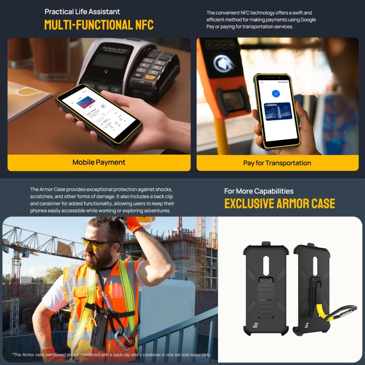 Ulefone Armor X12 Pro, IP68/IP69K Rugged Phone, 5.45 inch Android 15 MediaTek Helio G36 Octa Core, Network: 4G, NFC, 4GB+64GB