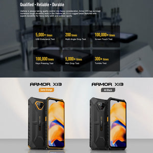 Ulefone Armor X13, IP68/IP69K Rugged Phone, 6.52 inch Android 15 MediaTek Helio G36 Octa Core, Network: 4G, NFC, OTG, 6GB+64GB