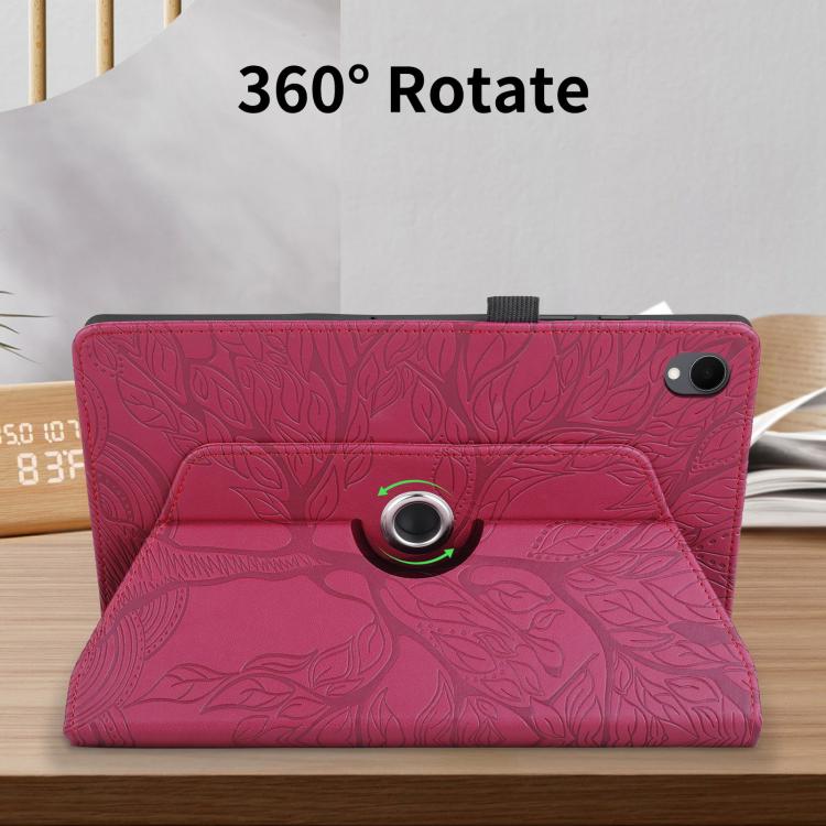 Tree Life Embossed Rotation Leather Tablet Case