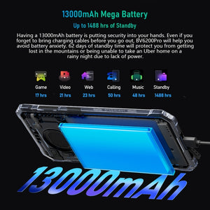 Blackview BV6200 Pro, IP68/IP69K/MIL-STD-810H, 6.56 inch Android 14 MediaTek Helio P35 Octa Core, Network: 4G, OTG, NFC, 6GB+128GB