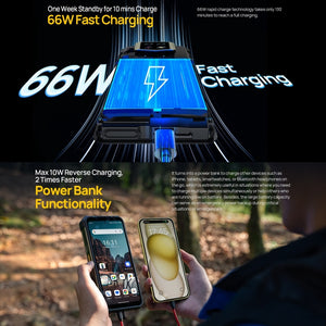 Ulefone Armor 24, Rugged Phone, Side Fingerprint, 22000mAh, 6.78 inch Android 14 MediaTek Helio G96 Octa Core, Network: 4G, NFC, Armor 24