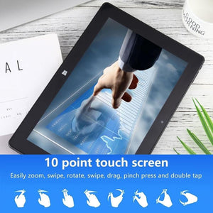 HONGSAMDE 10.1 inch 2 in 1 Tablet PC, Windows 11, Intel Celeron J4105 Quad Core with Keyboard