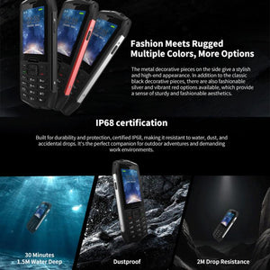 HAMTOD H3 Rugged Phone, 2.8 inch T107 ARM CortexTM A7 Quad-core 1.0GHz, Network: 4G, VoLTE, BT, SOS, EU Version