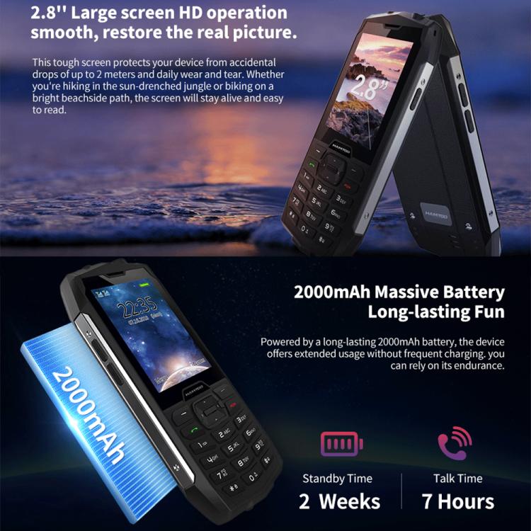 HAMTOD H3 Rugged Phone, 2.8 inch T107 ARM CortexTM A7 Quad-core 1.0GHz, Network: 4G, VoLTE, BT, SOS, EU Version