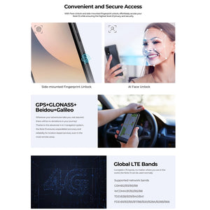 HOTWAV Note 13, Side Fingerprint Identification, 6.6 inch Android 13 T606 Octa Core up to 1.6GHz, Network: 4G, OTG