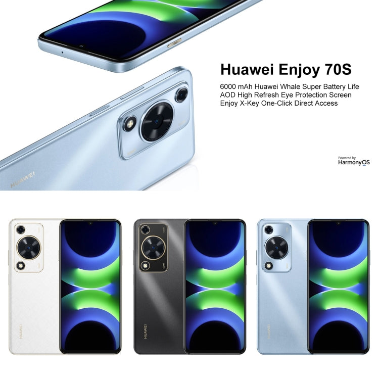 HUAWEI Enjoy 70S, Side Fingerprint Identification, 6.75 inch HarmonyOS 4.2 Octa Core 2.4GHz, Network: 4G, Not Support Google Play