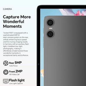 Teclast P30T Tablet PC with Leather Case & Keyboard 10.1 inch WiFi6,  Android 15 Unisoc T606 Octa-core, P30T