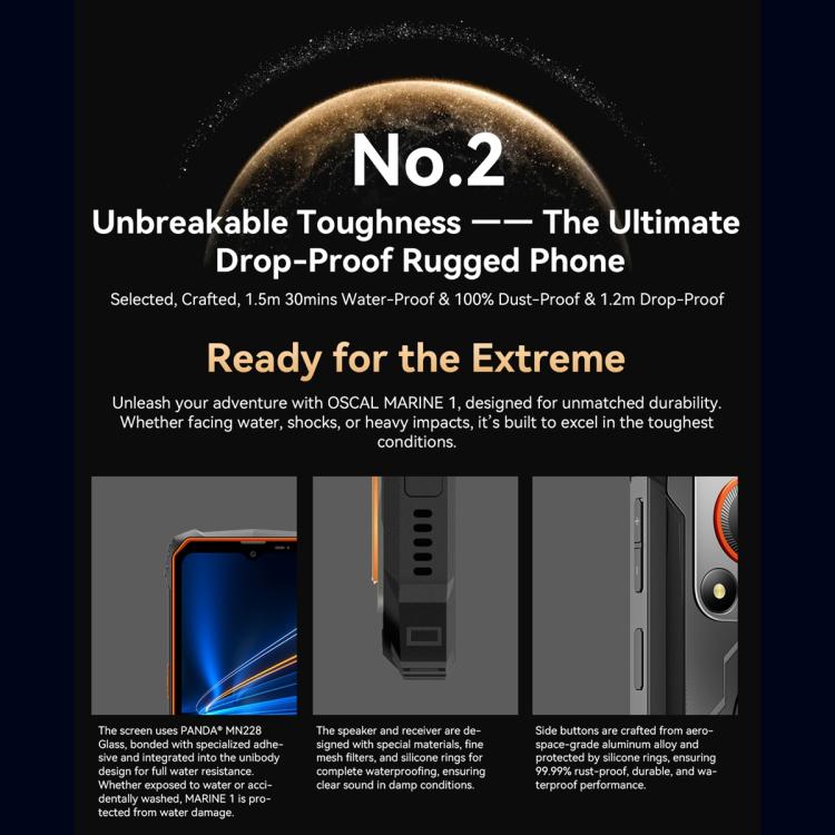 Blackview Oscal Marine 1, 6.56 inch Android 15 Unisoc UMS9230E T615 Octa Core, Network: 4G, OTG, NFC, 4GB+128GB