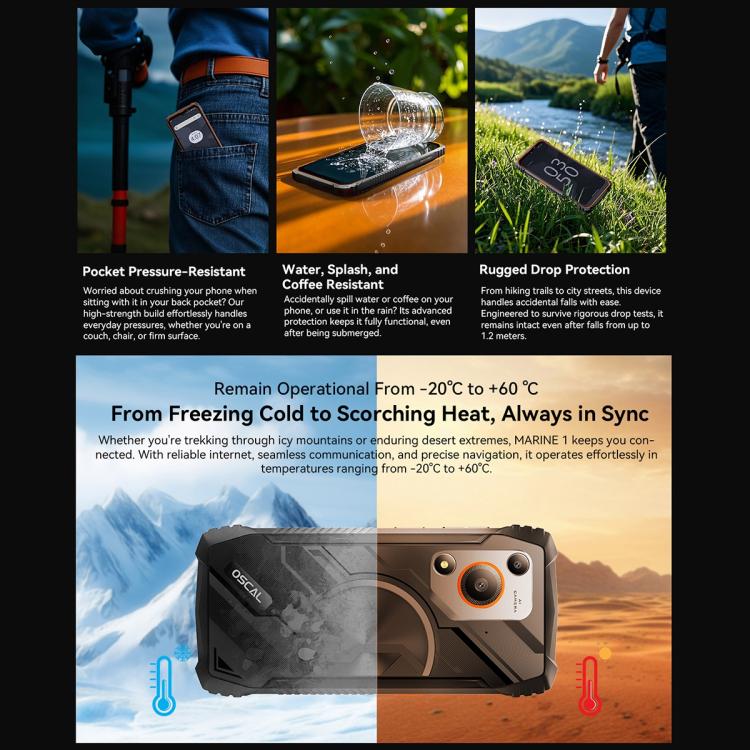 Blackview Oscal Marine 1, 6.56 inch Android 15 Unisoc UMS9230E T615 Octa Core, Network: 4G, OTG, NFC, 4GB+128GB