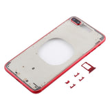 Transparent Back Cover with Camera Lens & SIM Card Tray & Side Keys for iPhone 8 Plus, For iPhone 8 Plus(Transparent Red)
