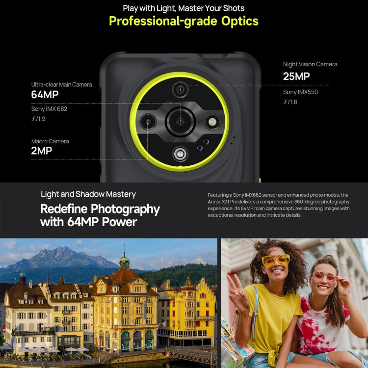 Ulefone Armor X31 Pro 5G, 8GB+256GB, Night Vision, IP68/IP69K Rugged Phone, 6.56 inch Android 14 MediaTek Dimensity 6300 Octa Core, Network: 5G, NFC, OTG, Armor X31 Pro