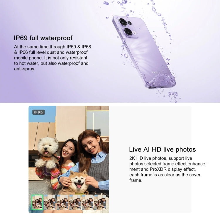 OPPO Reno13 AI Phone, 12GB+512GB, Screen Fingerprint, 6.59 inch ColorOS 15.0 Dimensity 8350 Octa Core, NFC, OTG, Network: 5G