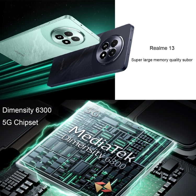 Realme 13, 12GB+512GB, Side Fingerprint Identification, 6.72 inch Realme UI 5.0 Dimensity 6300 5G Octa Core, Network: 5G, Realme 13, 12GB+512GB