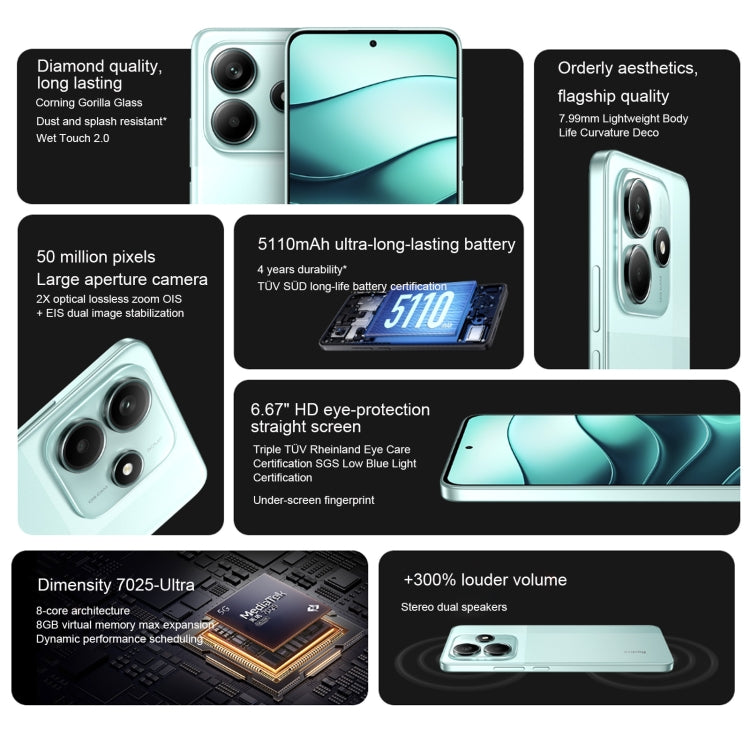 Xiaomi Redmi Note 14 5G, 12GB+256GB, 6.67 inch Xiaomi HyperOS Mediatek Dimensity 7025-Ultra Octa Core, Network: 5G, 12GB+256GB