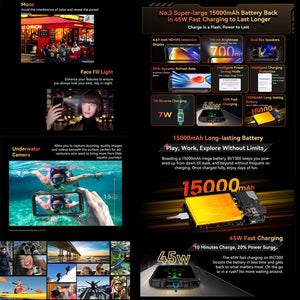 Blackview BV7300 Rugged Phone, 6GB+256GB, IP68/IP69K/MIL-STD-810H, 6.67 inch Android 14 MediaTek Helio G81 MT6769V/CB Octa Core, Network: 4G, OTG