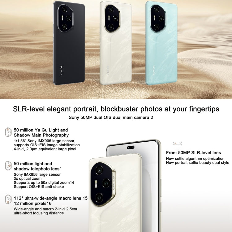 Honor 300 Pro, 12GB+256GB, Screen Fingerprint, 6.78 inch MagicOS 9.0 / Android 15 Snapdragon 8 Gen 3 Octa Core, Network: 5G, NFC, OTG, Not Support Google Play, Honor 300 Pro, 12GB+256GB