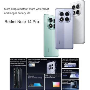 Xiaomi Redmi Note 14 Pro, 8GB+256GB, 6.67 inch Xiaomi HyperOS Mediatek Dimensity 7300-Ultra Octa Core, NFC, Network: 5G, 8GB+256GB