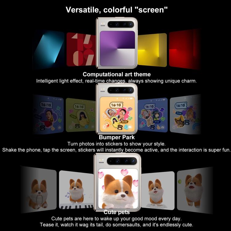 HUAWEI Pura X, 12GB+512GB, Side Fingerprint Identification, 6.3 inch + 3.5 inch HarmonyOS 5.0.1 Octa Core, NFC, OTG, Not Support Google Play