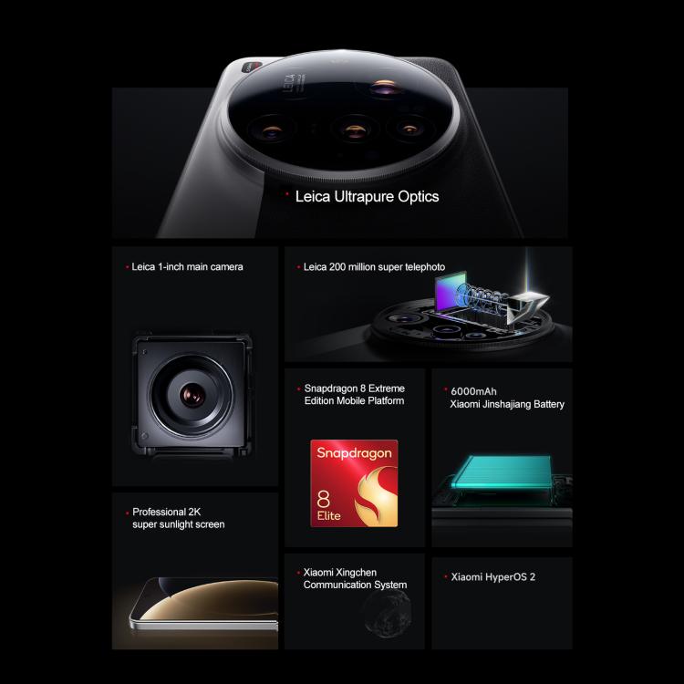 Xiaomi 15 Ultra,16GB+1TB, 3D Ultrasonic Fingerprint, 200MP Camera, 6.73 inch Xiaomi HyperOS 2 Snapdragon 8 Elite Octa Core 3nm, NFC, Network: 5G, 16GB+1TB