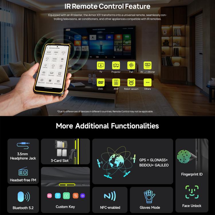 Ulefone Armor X31, 6GB+128GB, Night Vision, IP68/IP69K Rugged Phone, 6.56 inch Android 14 MediaTek Helio G91 Octa Core, Network: 4G, NFC, OTG, Armor X31