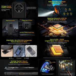 Ulefone Armor X32 Pro 5G, 8GB+256GB, Night Vision, IP68/IP69K Rugged Phone, 5.65 inch Android 14 MediaTek Dimensity 6300 Octa Core, Network: 5G, NFC, OTG, Armor X32 Pro 5G