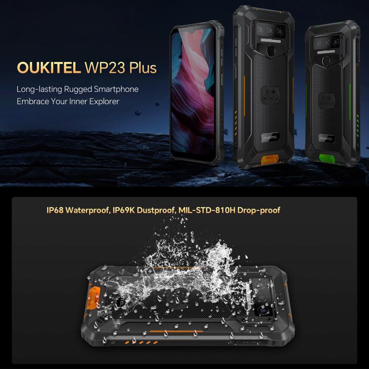 Oukitel WP23 Plus Rugged Phone, 8GB+256GB, 6.52 inch Android 14.0Unisoc T606 Octa-core, NFC, OTG, Network: 4G, WP23 Plus