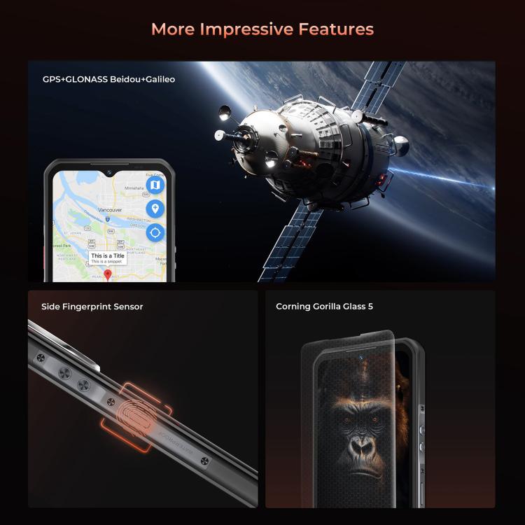 Oukitel WP55 Pro 5G Rugged Phone, 16GB+512GB, 108MP Camera, Fingerprint Identification, 6.6 inch Android 15 MediaTek Dimensity 7025 Octa Core, NFC, OTG, Network: 5G, WP55 Pro