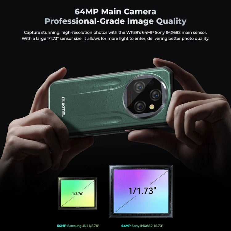 Oukitel WP39 Pro 5G Rugged Phone, 6GB+256GB, Night Vision, Fingerprint Identification, 6.6 inch MediaTek Dimensity 6100+ Octa Core, NFC, OTG, Network: 5G, WP39 5G