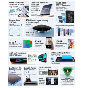 Blackview COLOR 6, 8GB+128GB, Fingerprint & Face Identification, 6.67 inch Android 15 MediaTek Helio G81 Octa Core, Network: 4G, 8GB+128GB