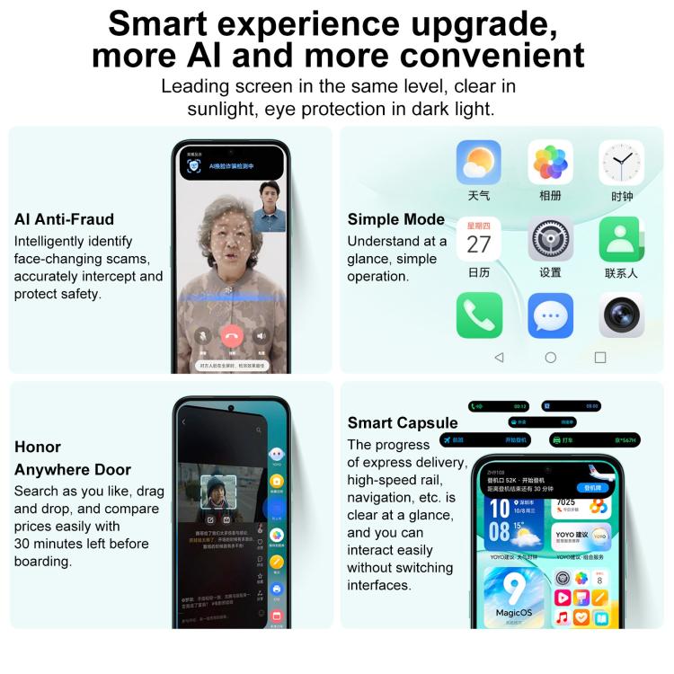 Honor Play 60, 8GB+256GB, Side Fingerprint, 6.61 inch MagicOS 9.0 Dimensity 6300 Octa Core, Network: 5G, OTG