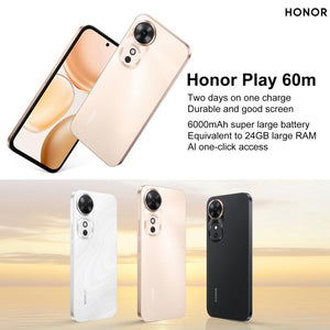 Honor Play 60m, 12GB+256GB, Side Fingerprint, 6.61 inch MagicOS 9.0 Dimensity 6300 Octa Core, Network: 5G, OTG, Play 60m, 12GB+256GB, 12GB+256GB