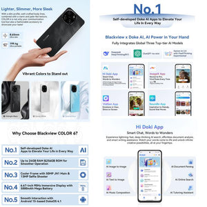 Blackview COLOR 6, 8GB+256GB, Fingerprint & Face Identification, 6.67 inch Android 15 MediaTek Helio G81 Octa Core, Network: 4G, 8GB+256GB