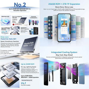 Blackview COLOR 6, 8GB+256GB, Fingerprint & Face Identification, 6.67 inch Android 15 MediaTek Helio G81 Octa Core, Network: 4G, 8GB+256GB