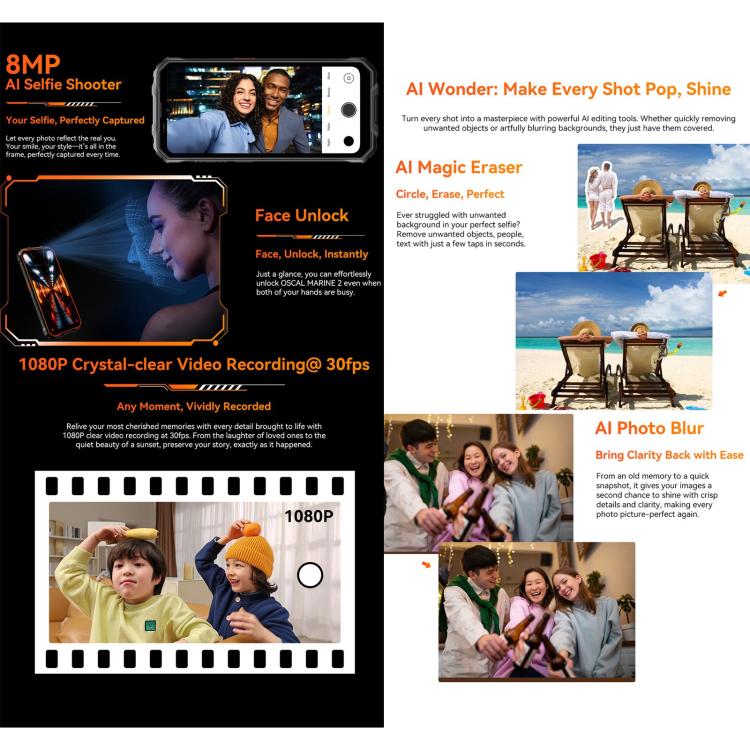 Blackview Oscal Marine 2, 4GB+64GB, 6.56 inch Android 15 Unisoc UMS9230E T615 Octa Core, Network: 4G, OTG, NFC, 4GB+64GB