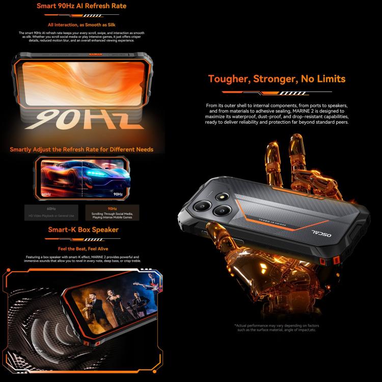 Blackview Oscal Marine 2, 8GB+256GB, 6.56 inch Android 15 Unisoc UMS9230E T615 Octa Core, Network: 4G, OTG, NFC, 8GB+128GB