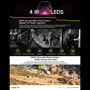 Ulefone Armor 30, 12GB+512GB, Night Vision, IP68/IP69K Rugged Phone, 6.95 inch Android 15 MediaTek Helio G100 Octa Core, Network: 4G, NFC, OTG, Armor 30