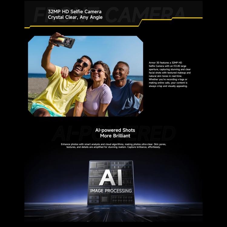 Ulefone Armor 30, 12GB+512GB, Night Vision, IP68/IP69K Rugged Phone, 6.95 inch Android 15 MediaTek Helio G100 Octa Core, Network: 4G, NFC, OTG, Armor 30