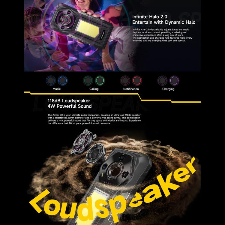 Ulefone Armor 30, 12GB+512GB, Night Vision, IP68/IP69K Rugged Phone, 6.95 inch Android 15 MediaTek Helio G100 Octa Core, Network: 4G, NFC, OTG, Armor 30