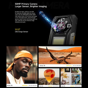 Ulefone Armor 30, 12GB+512GB, Night Vision, IP68/IP69K Rugged Phone, 6.95 inch Android 15 MediaTek Helio G100 Octa Core, Network: 4G, NFC, OTG, Armor 30