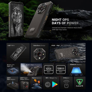 Ulefone Armor X16, 6GB+128GB, Night Vision, IP68/IP69K Rugged Phone, 6.56 inch Android 15 MediaTek Helio G91 Octa Core, Network: 4G, NFC, OTG, Armor X16, 6GB+128GB