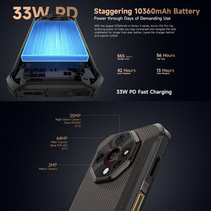 Ulefone Armor X16 Pro, 5GB+256GB, Night Vision, IP68/IP69K Rugged Phone, 6.56 inch Android 15 MediaTek Dimensity 6300 Octa Core, Network: 5G, NFC, OTG, Armor X16 Pro, 8GB+256GB