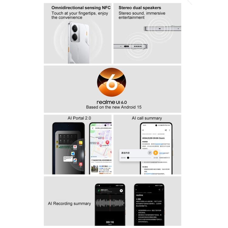 Realme 14, 16GB+256GB, Screen Fingerprint Identification, 6.67 inch Realme UI 6.0 Snapdragon 6 Gen 4 Octa Core, NFC, Network: 5G, 16GB+256GB