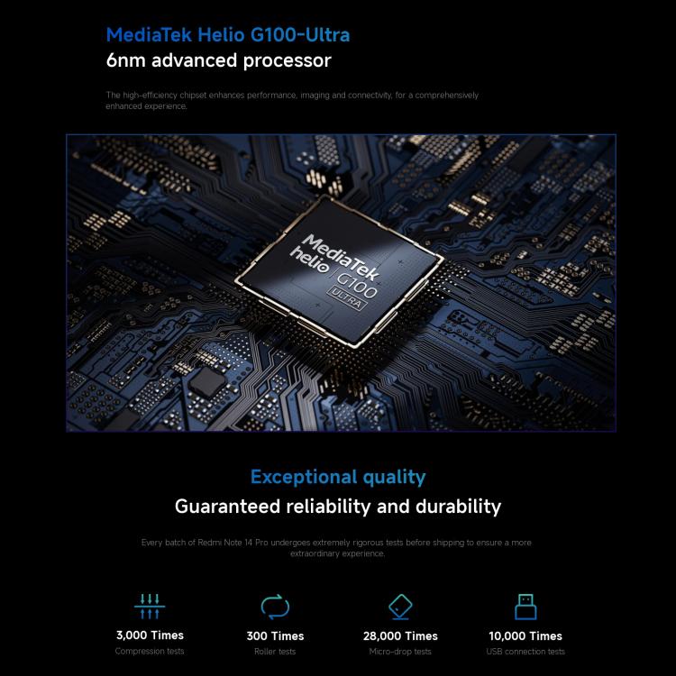 Xiaomi Redmi Note 14 Pro 4G Global, 8GB+256GB, In-screen Fingerprint, 6.67 inch Xiaomi HyperOS Helio G100-Ultra Octa Core, NFC, Network: 4G, Note 14 Pro 4G, 8GB+256GB(Blue), Note 14 Pro 4G, 8GB+256GB(Black)