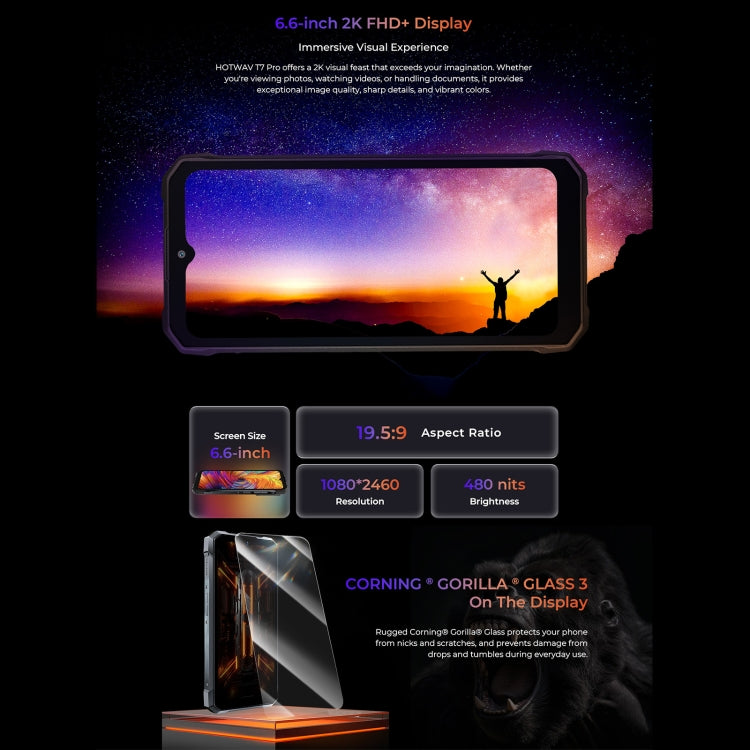 HOTWAV T7 Rugged Phone, 6GB+256GB, 6280mAh, 6.6 inch Android 13 MT8788 Octa Core, Network: 4G, OTG
