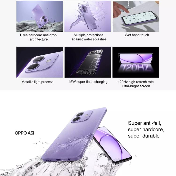 OPPO A3i 5G, 8GB+128GB, Side Fingerprint, 6.67 inch ColorOS 14.0 Dimensity 6300 Octa Core, Network: 5G