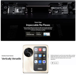 OPPO Find N3 Flip AI, 12GB+256GB, Face ID & Side Fingerprint Identification, 6.8 inch + 3.26 inch Screen ColorOS 13.2 Dimensity 9200 Octa Core, Network: 5G, 12GB+256GB